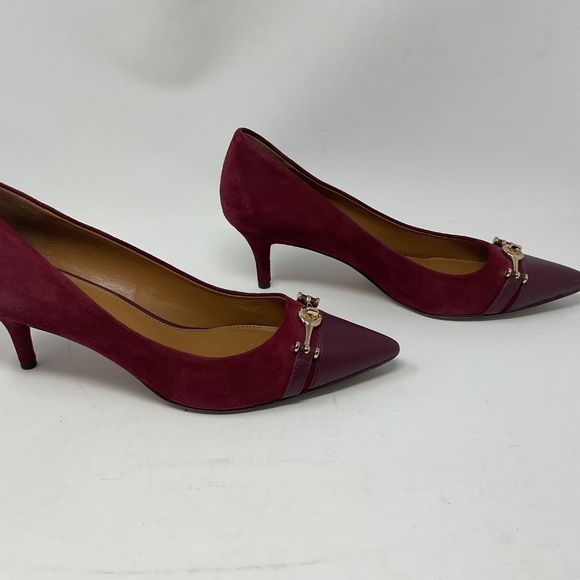 Coach Lauri Two Tone Red Burgandy Heels - Picture 9 of 9